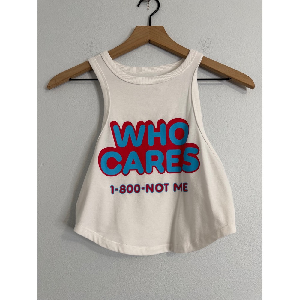 NWOT - Wild Fable - Cropped Racerback Graphic Tank "Who Cares" Size Medium‎